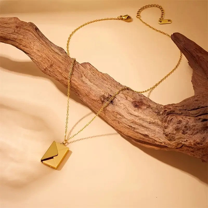 Elegant Love Necklace with Envelope Pendant