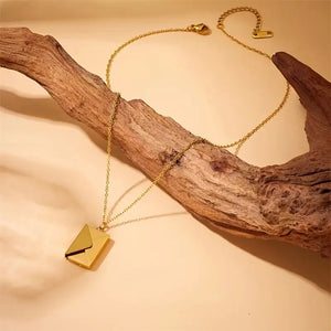 Elegant Love Necklace with Envelope Pendant