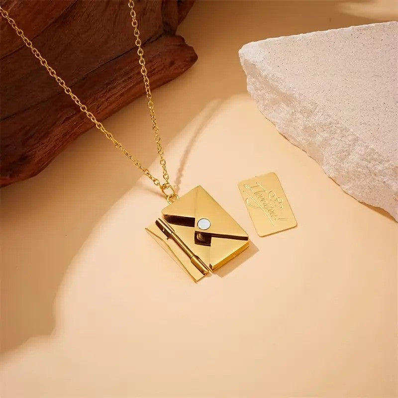 Elegant Love Necklace with Envelope Pendant