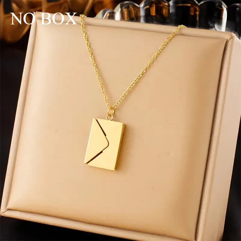 Elegant Love Necklace with Envelope Pendant