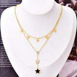 Double Chain Stars Pendent