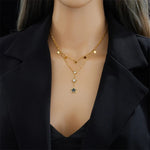 Double Chain Stars Pendent