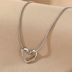Minimalist Open Heart Pendant Necklace – Elegant Silver Jewelry for Everyday Wear