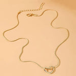 Minimalist Open Heart Pendant Necklace – Elegant Silver Jewelry for Everyday Wear