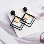 Hollow Rhombus Shape Dangle Earrings