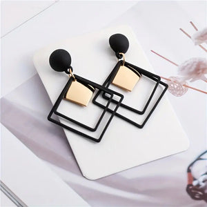 Hollow Rhombus Shape Dangle Earrings