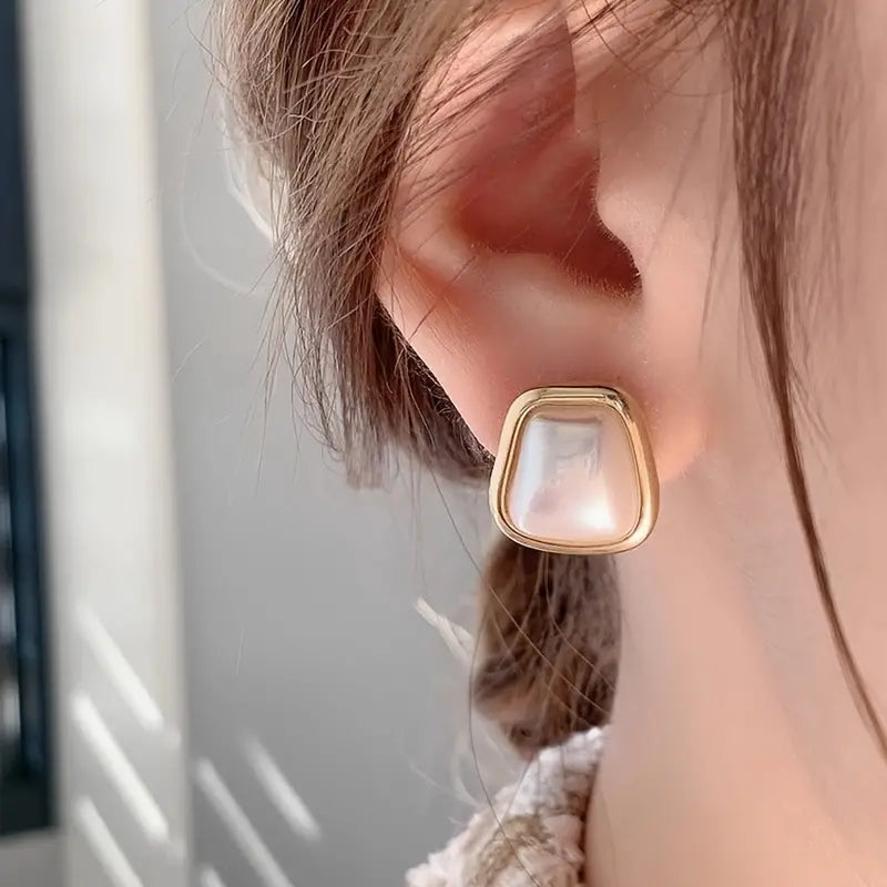 Elegant Faux Pearl Stud Earrings