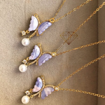 Purple Butterfly Pendant Necklace