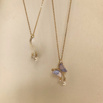 Purple Butterfly Pendant Necklace