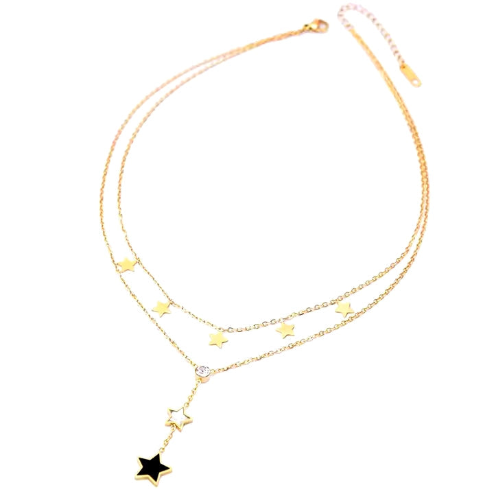 Double Chain Stars Pendent