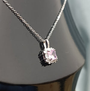 Elegant Pink Sapphire Pendant Necklace - Timeless Sparkle for Every Occasion