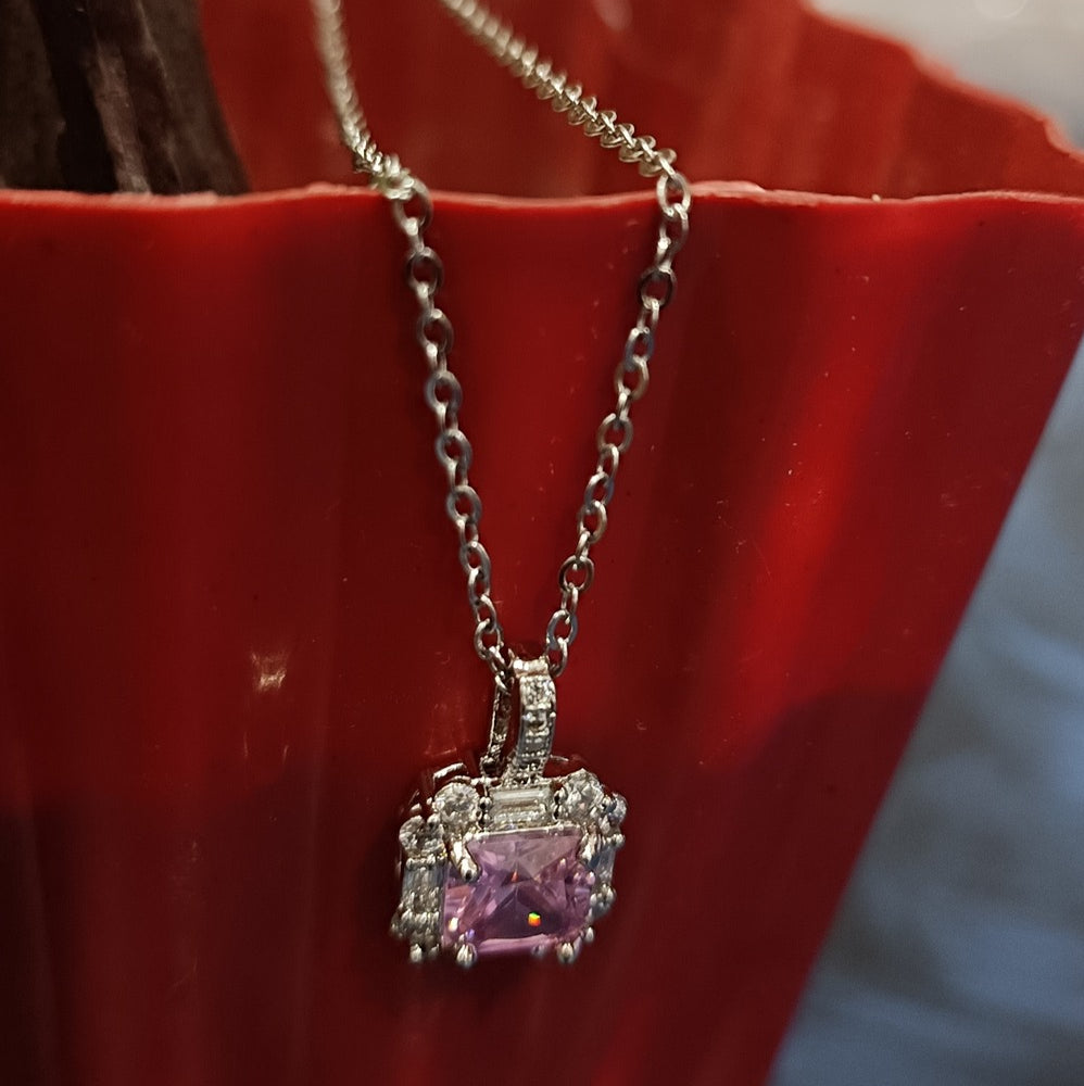 Elegant Pink Sapphire Pendant Necklace - Timeless Sparkle for Every Occasion