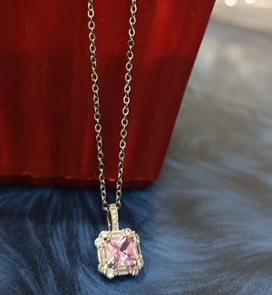 Elegant Pink Sapphire Pendant Necklace - Timeless Sparkle for Every Occasion