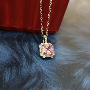 Elegant Pink Sapphire Pendant Necklace - Timeless Sparkle for Every Occasion