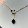 Stainless Steel Jewelry Set Vintage Black Color Shell Necklace Brinco Fashion Golden Geometry Pendants