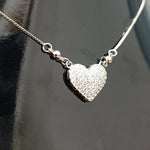 Silver Heart Necklace with Sparkling Stones – Elegant & Romantic Jewelry