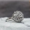 Silver-Tone Cluster Crystal Ring for Women – Elegant Round Cocktail Jewelry