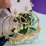 Gold Sequin Hoop Earrings – Trendy Lightweight Dangle Hoops for Women & Girls