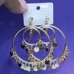 Gold Sequin Hoop Earrings – Trendy Lightweight Dangle Hoops for Women & Girls