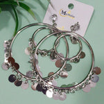 Gold Sequin Hoop Earrings – Trendy Lightweight Dangle Hoops for Women & Girls