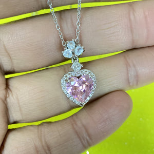 Pink & Silver Heart Necklace