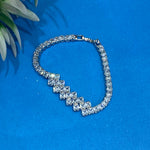 Elegant Silver Tennis Bracelet with Sparkling Square-Cut Crystals