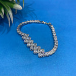 Elegant Silver Tennis Bracelet with Sparkling Square-Cut Crystals