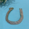 Luxury Gold-Plated Tennis Bracelet with Triple Row of Sparkling Crystals