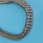 Luxury Gold-Plated Tennis Bracelet with Triple Row of Sparkling Crystals