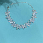 Floral Crystal Bracelet for Women – Elegant Marquise-Cut Flower Design