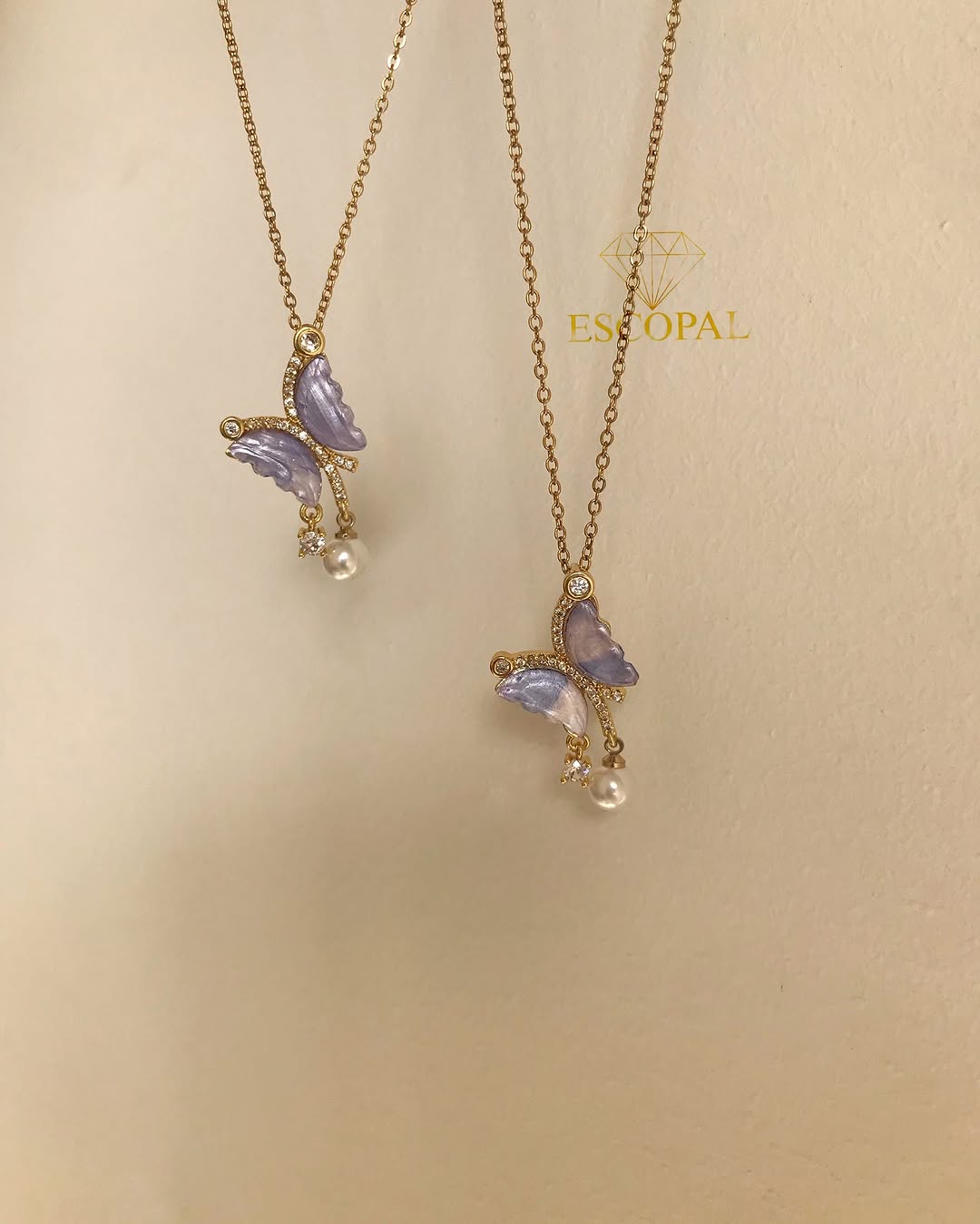 Purple Butterfly Pendant Necklace