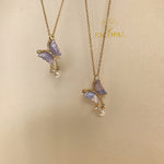 Purple Butterfly Pendant Necklace