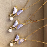 Purple Butterfly Pendant Necklace