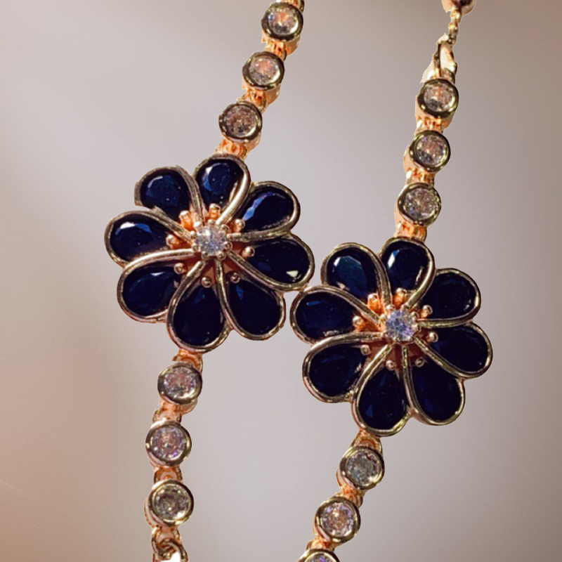 Golden Floral Crystal Bracelet