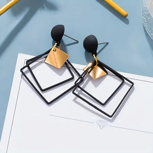Hollow Rhombus Shape Dangle Earrings