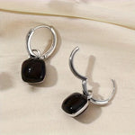 Chic French-Inspired Square Bean Drop Earrings