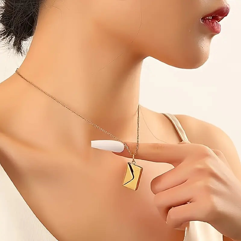 Elegant Love Necklace with Envelope Pendant