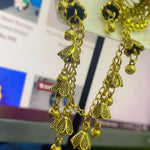 Traditional Gold Plated Chandbali Earrings with Ear Chains – Ethnic Indian Bridal Jewelry