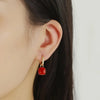 Chic French-Inspired Square Bean Drop Earrings