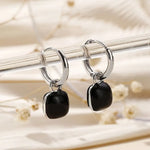 Chic French-Inspired Square Bean Drop Earrings