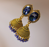 Elegant Gold-Plated Earrings with Gemstone Accents – Perfect for Any Occasion