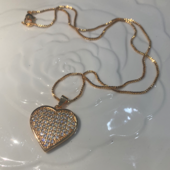Golden Chain with Heart Shaped Necklace