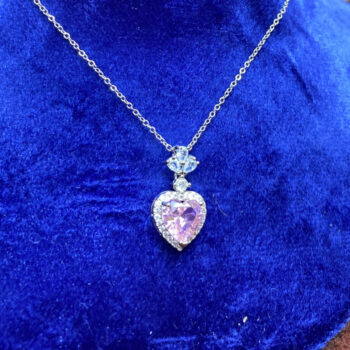 Pink & Silver Heart Necklace